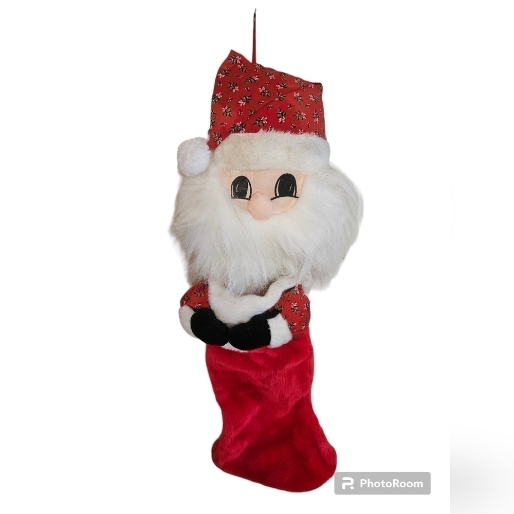 Vintage Christmas Santa stocking.